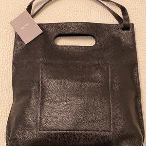 TOM FORD - Grained Leather Shoulder Tote (BLACK)